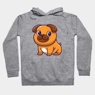 Cute Dog Sitting Cartoon Hoodie